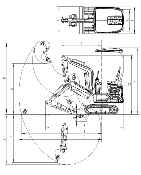 1.4 Ton B&S Mini Excavator, Gas with Upgraded Hydraulic system | CFG DY14