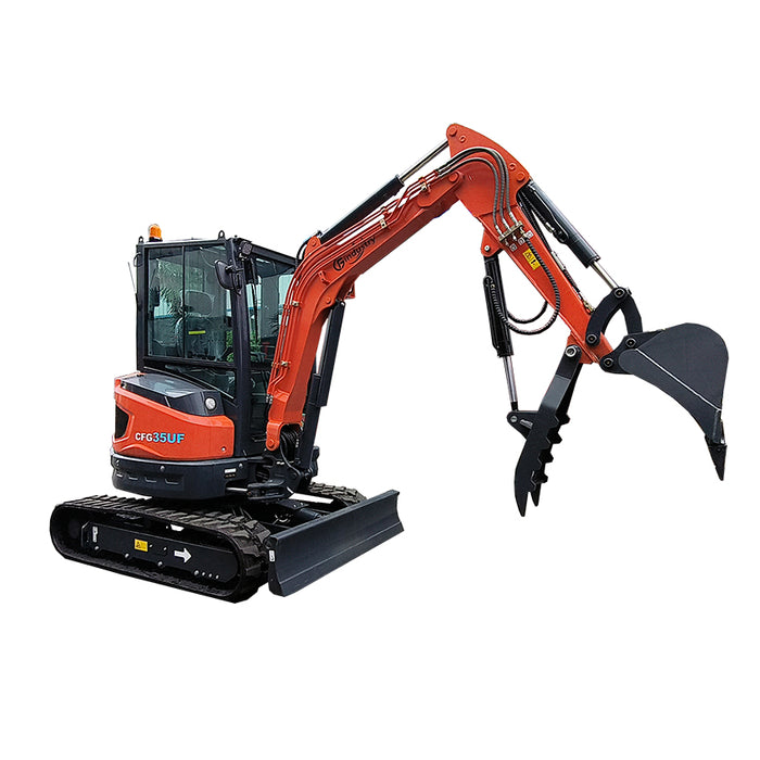 3.5 Ton, Kubota Diesel Engine Mini Excavator w/ Hydraulic Thumb | CFG-35UF