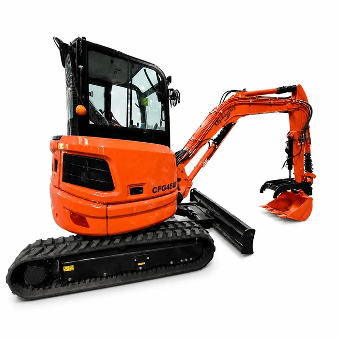 UPGRADED 4 Ton Excavator W/ Kubota Diesel, AC Cab, and Hydraulic Thumb | CFG-45UF