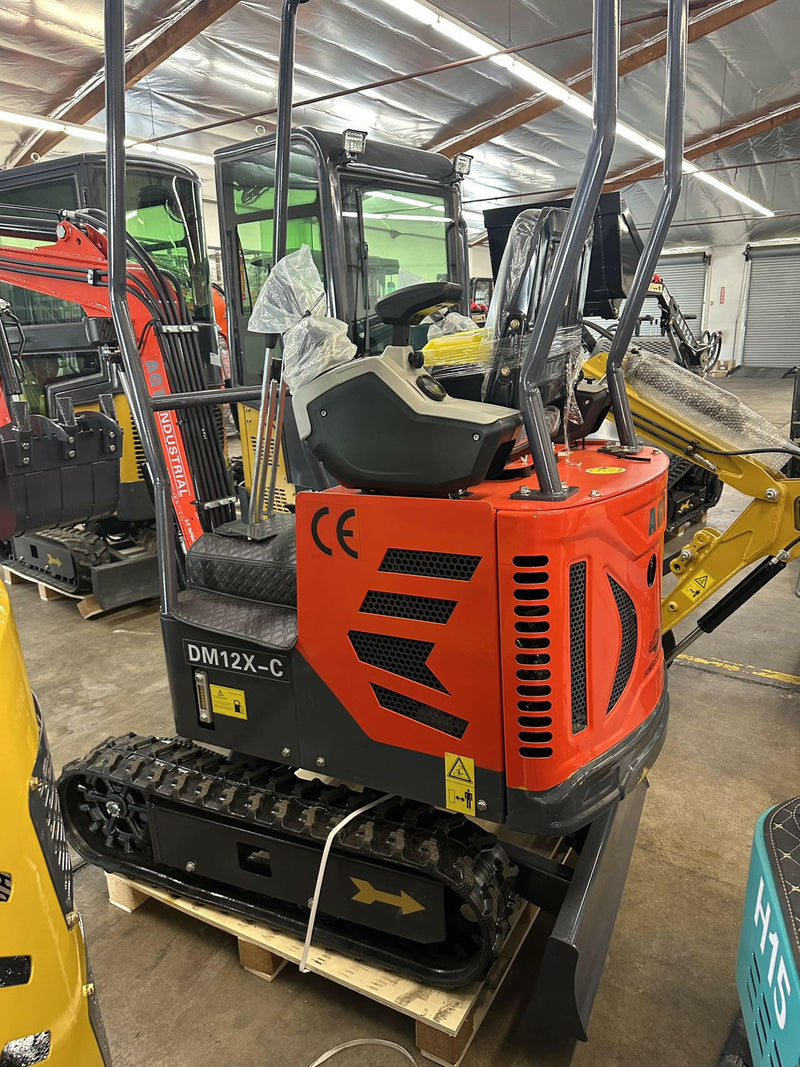 AGT-DM12X-C Mini Excavator w/ Pilot Control Swing Boom and Hydraulic Thumb.