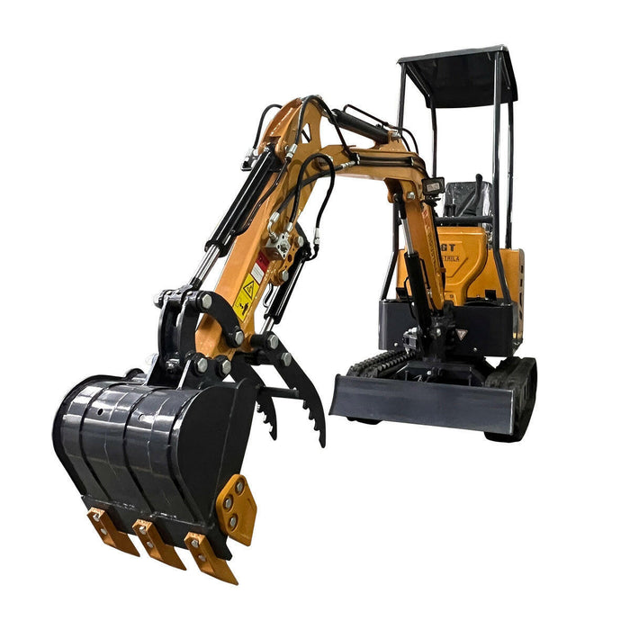 1 Ton 2024 Upgraded Mini Excavator W/ SIDE SWING BOOM & HYDRAULIC THUMB | AGT DM12-C