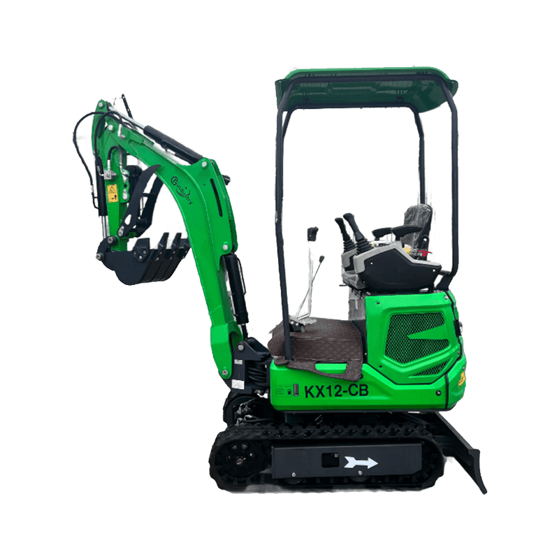 1 Ton, B&S Engine Mini Excavator w/ Hydraulic Thumb & Swing Boom | KX12-CB