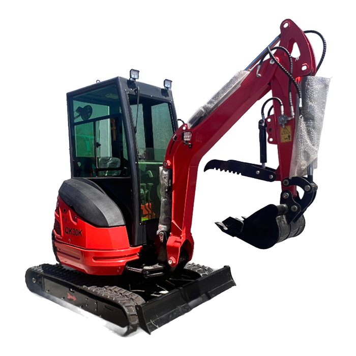 2.8 Ton Kubota Diesel Engine Mini Excavator W/ Enclosed Cab | QK30K