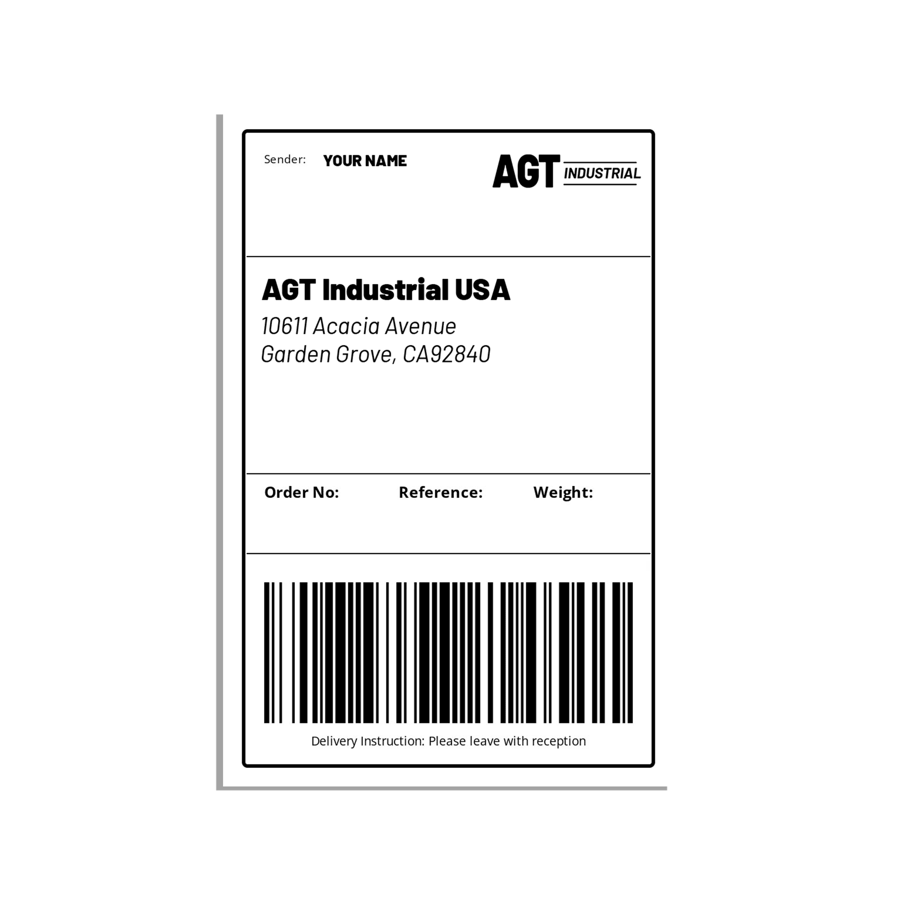 Agg Coop Label Shipping Label | AGT Industrial Inc.| Shipping Label A hose and an adapter